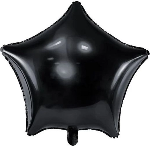 Ballon en aluminium en forme d’étoile noir 48 cm
