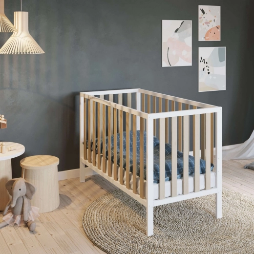 Lit bébé NANNA Ivy 120 × 60 cm naturel/blanc