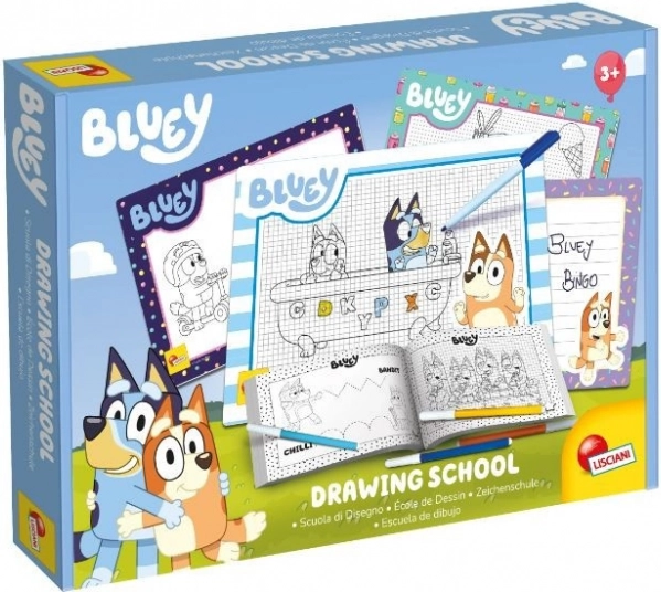 École de dessin BLUEY – kit créatif avec cahier et 4 ardoises effaçables