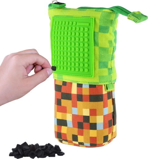 Trousse pop-up Pixie Crew vert-brun avec petit panneau
