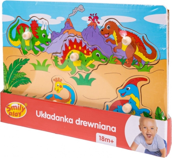 Puzzle en bois avec dinosaures et poignées