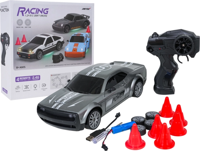 Voiture de drift télécommandée 1:24 avec accessoires