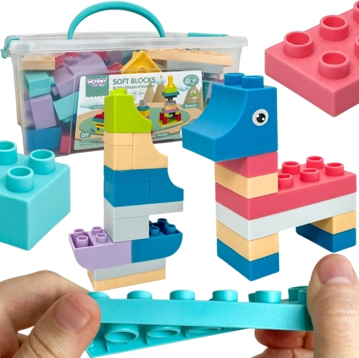 Woopie Blocs de construction souples dans une boîte, 99 pièces
