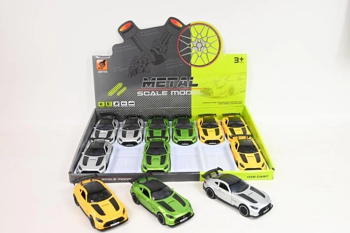 Voiture de sport en métal 15 cm avec lumières et sons