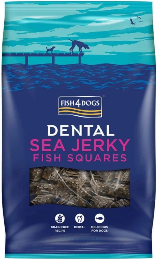 Friandises pour chiens Dental Sea à base de poisson blanc – petits carrés 575 g