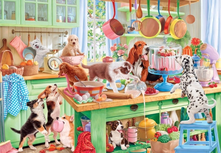 BLUEBIRD puzzle Chiens dans la cuisine 1000 pièces