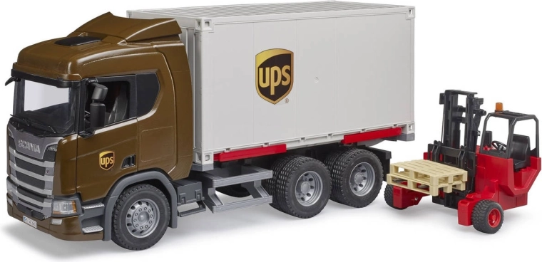 BRUDER Scania Super 560R UPS camion logistique avec chariot élévateur