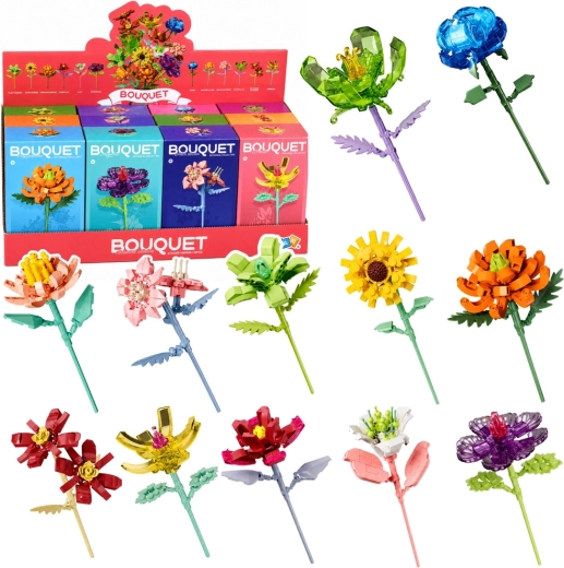 Jeu de construction fleur sur tige – mix de couleurs 71–106 pièces - 1 pièce