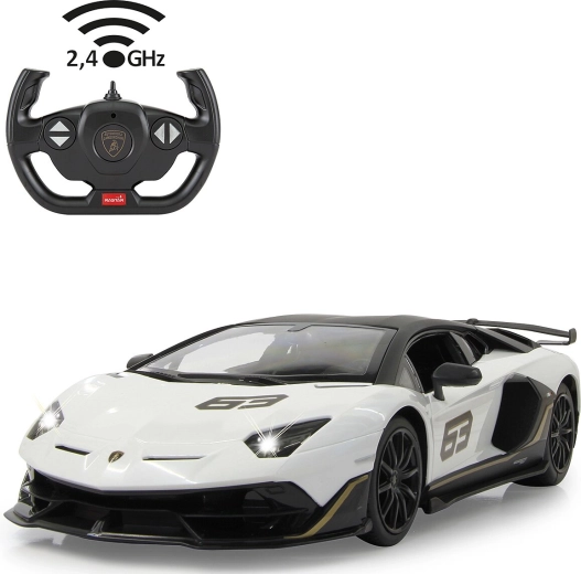 Voiture RC Jamara Lamborghini Aventador SVJ Performance 1:14 blanche 2,4 GHz - 1 pièce