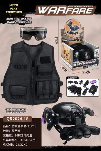 Ensemble police-militaire pour jeunes enfants avec casque