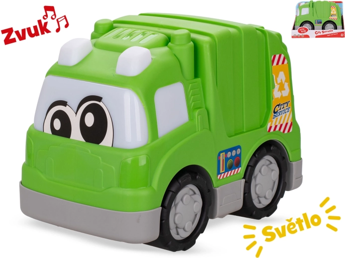 Camion-benne à ordures avec lumière et son 24,5 cm