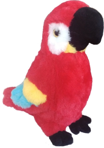 Perroquet ara rouge en peluche 20 cm Beppe
