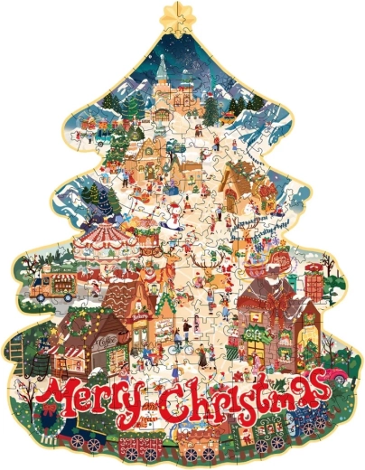 Puzzle en bois RoboTime Rowood Village de Noël