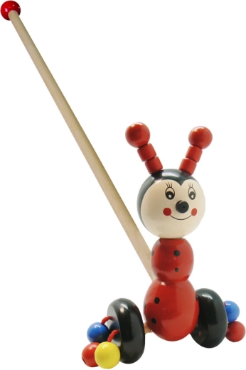 Coccinelle en bois sur tige BABU