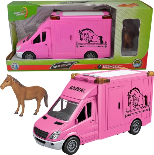 Véhicule de service urbain 1:14 – transporteur de chevaux, rose