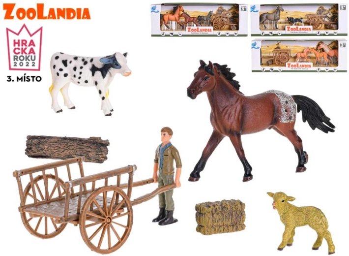 Zoolandia cheval avec accessoires – figurine réaliste pour ferme pour enfants
