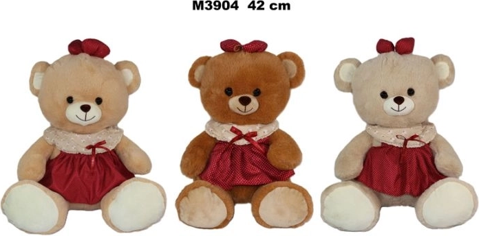 Ours en peluche en robe 42 cm - 1 pièce