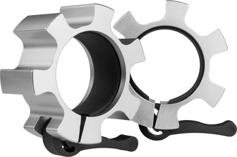 Colliers à serrage rapide pour barre olympique 50 mm argentés HMS