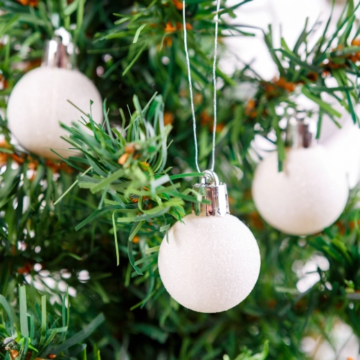 Set de décorations de Noël blanches scintillantes, 17 pièces