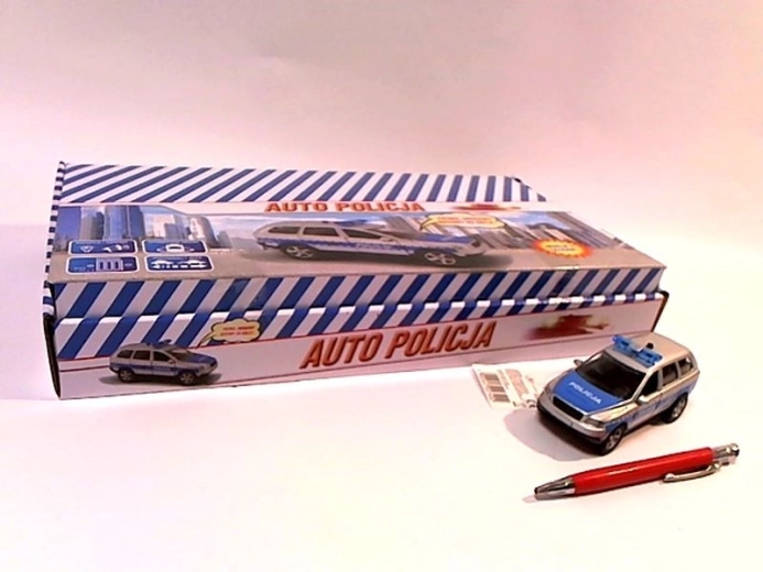 Voiture de police 11 cm avec voix polonaise, lumière et son