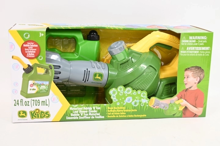 TOMY John Deere souffleur de feuilles pour enfants avec machine à bulles