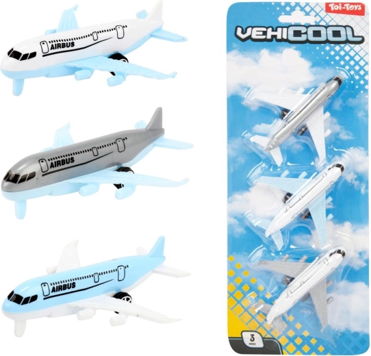 Set d'avions de ligne Airbus - 3 pièces
