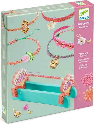 Djeco kit créatif pour bracelets en macramé et perles – rose