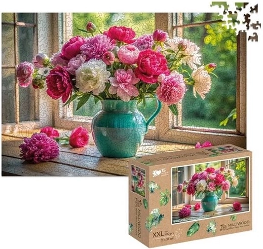 Puzzle en bois Milliwood XXL Fenêtre fleurie – 500 pièces