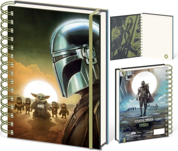 Carnet A5 à motif STAR WARS: THE MANDALORIAN – Mandalorien et Grogu Sunset