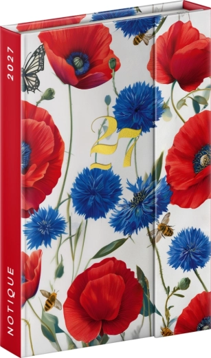 Agenda hebdomadaire magnétique Notique Coquelicots 2027, 11 × 16 cm