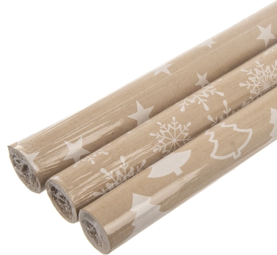 Papier cadeau kraft de Noël brun 200 × 70 cm assorti