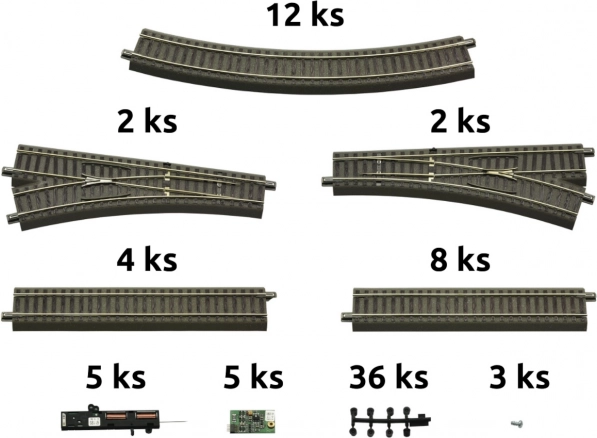 Roco geoLINE ensemble de voies avec ballast et accessoires pour coffrets de départ numériques