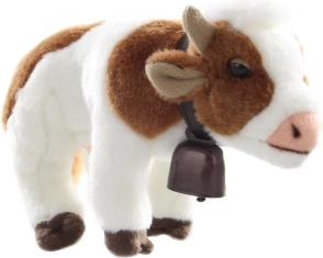 Vache en peluche avec grelot 25 cm