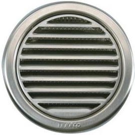 Grille d’aération avec moustiquaire, diamètre 75 mm, inox