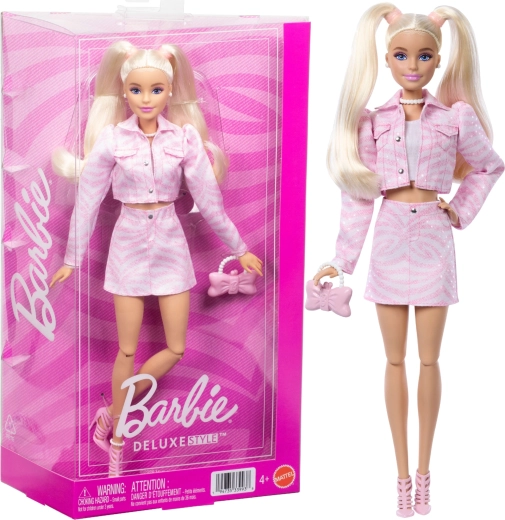 Barbie Deluxe Style denim rose – poupée mannequin avec accessoires