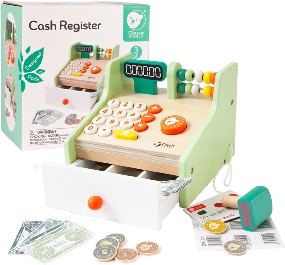 Caisse enregistreuse en bois pour enfants Classic World