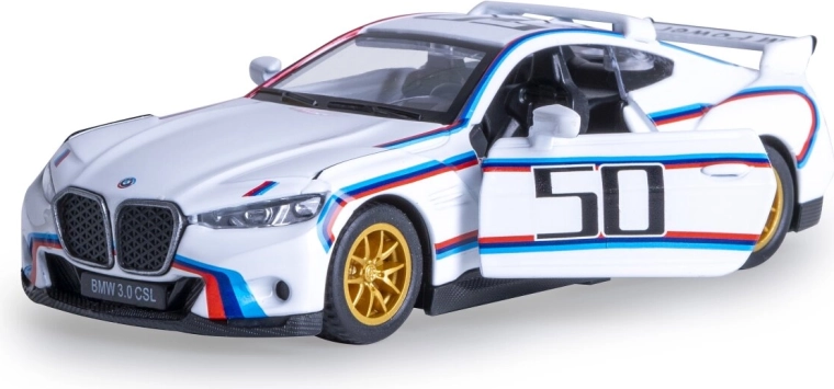 Modèle métallique BMW 3.0 CSL Batmobile à l’échelle 1:42, blanc