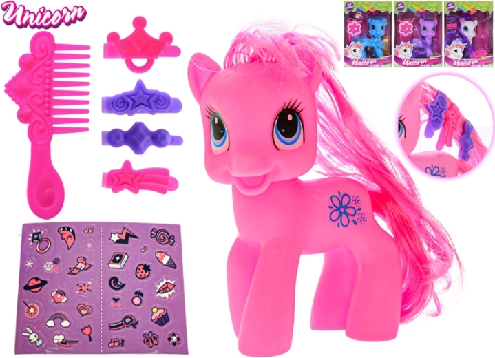 Figurine magique licorne 11,5 cm avec accessoires