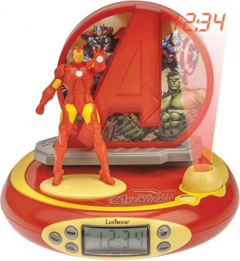 Réveil pour enfants Avengers Iron Man avec radio et projecteur