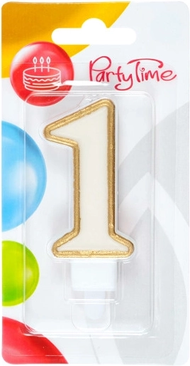 Bougie d’anniversaire chiffre 1 dorée