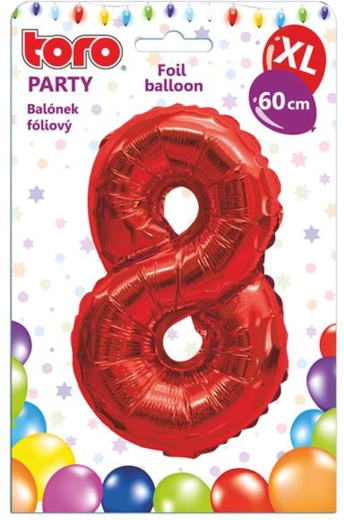 Ballon en aluminium chiffre 8, 60 cm, rouge