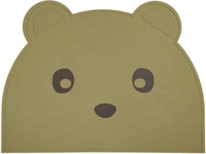 Set de table en silicone NuuRoo Ester olive green