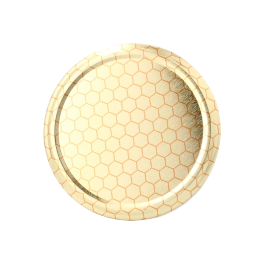 Couvercles pour bocaux de miel motif rayon, diamètre 82 mm, 6 encoches (lot de 600 pcs)