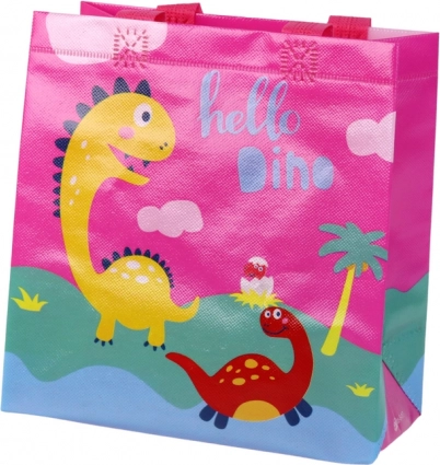 Sac cadeau dinosaure rose 23 × 21,5 × 11 cm