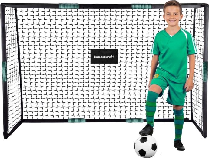 But de football Bauerkraft avec filet 180 × 120 × 60 cm noir-vert