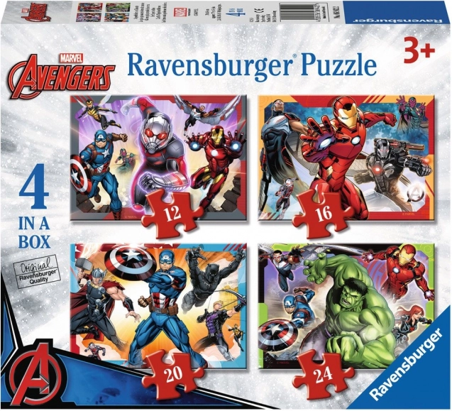 RAVENSBURGER Puzzle Avengers : Les héros les plus puissants de la Terre 4-en-1 (12,16,20,24 pièces)