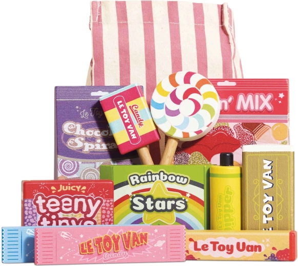 Le Toy Van set de friandises en bois dans une petite sacoche