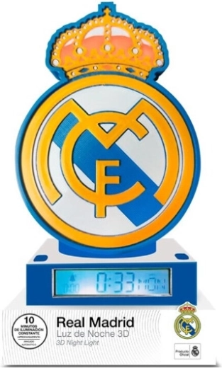 Lampe 3D avec réveil et hymne Hala Madrid du Real Madrid