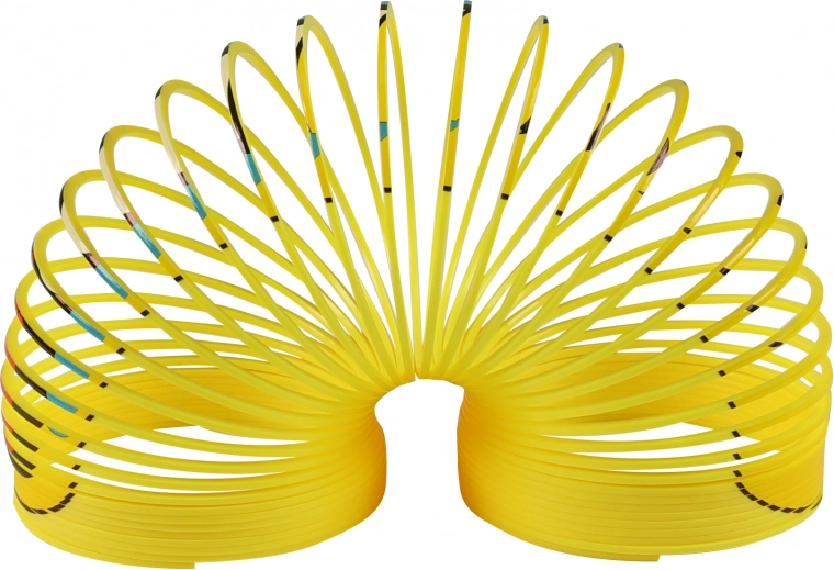 Ressort magique avec smiley – spirale antistress jaune