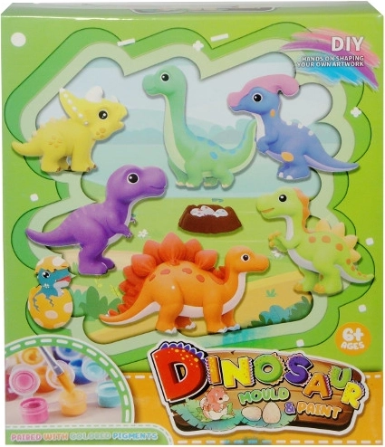 Kit créatif moulages en plâtre de dinosaures à colorier